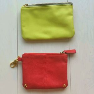 Bundle two NWOT vegan leather zip pouches